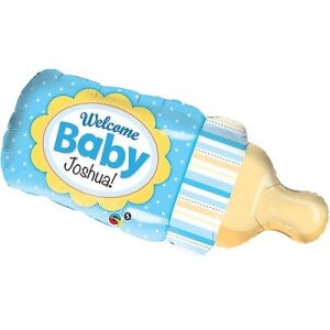 Folienballon - Figur Babyflasche hellblau - XXL - 99 cm /...