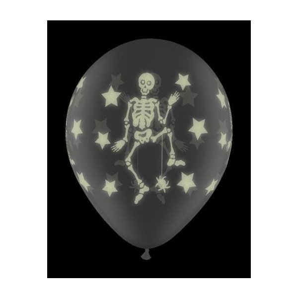 Motivballon Glow Skeleton Nachleuchtend