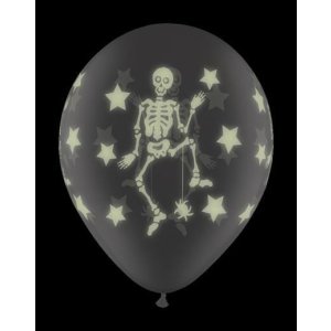 Latexballon - Motiv Glow Skeleton Nachleuchtend