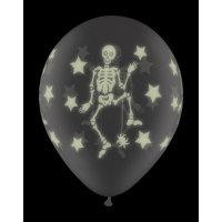 Motivballon Glow Skeleton Nachleuchtend