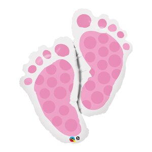 Folienballon - Figur Babyfüsse Rosa - XXL - 89 cm /...