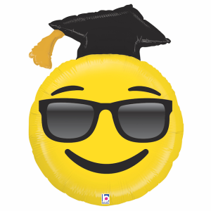 Folienballon - Figur Emoji Abschluss - XXL - 94 cm / 0,10...