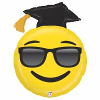Folienballon - Figur Emoji Abschluss - XXL - 94 cm / 0,10 m³
