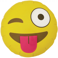 Folienballon - Motiv Emoji Blinzelnd - S - 45 cm / 0,02 m³