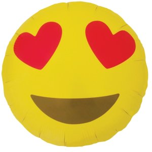 Folienballon - Motiv Emoji Heart Eyes - S - 45cm/0,02m³