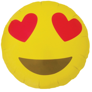 Folienballon - Motiv Emoji Heart Eyes - S - 45 cm / 0,02...