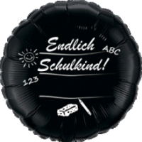Folienballon - Motiv Endlich Schuldkind - S - 45 cm / 0,02 m&sup3;