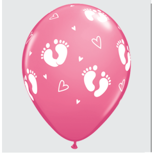 Latexballon - Motiv Fussabdruck Pink - S/Latex - 28...