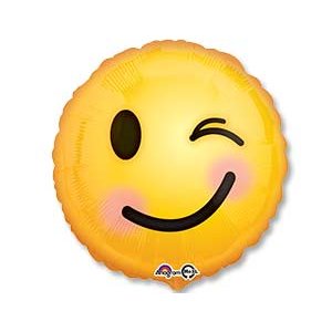 Folienballon - Motiv Emoji Two Faces Lachende Gesichter - S - 45cm/0,02m³