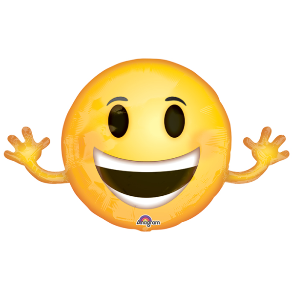 Folienballon - Figur Smiley Happy - XXL - 99 cm / 0,07...