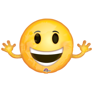 Folienballon - Figur Smiley Happy - XXL - 99 cm / 0,07...