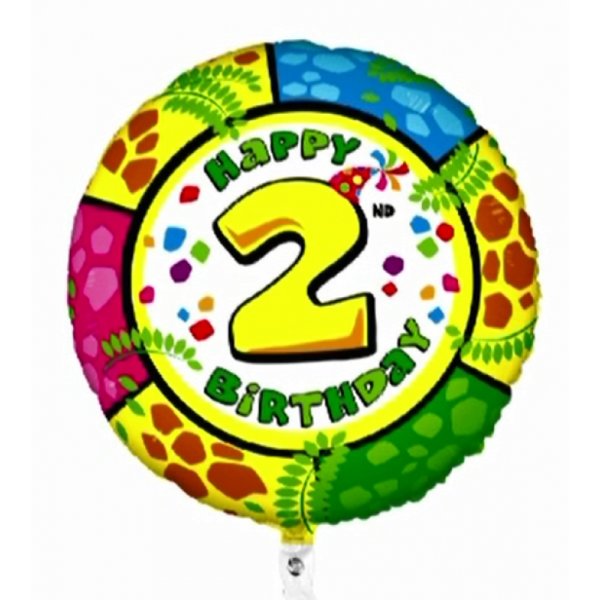 Folienballon - Motiv Zahl 2 Animaloons Giraffe - S -...