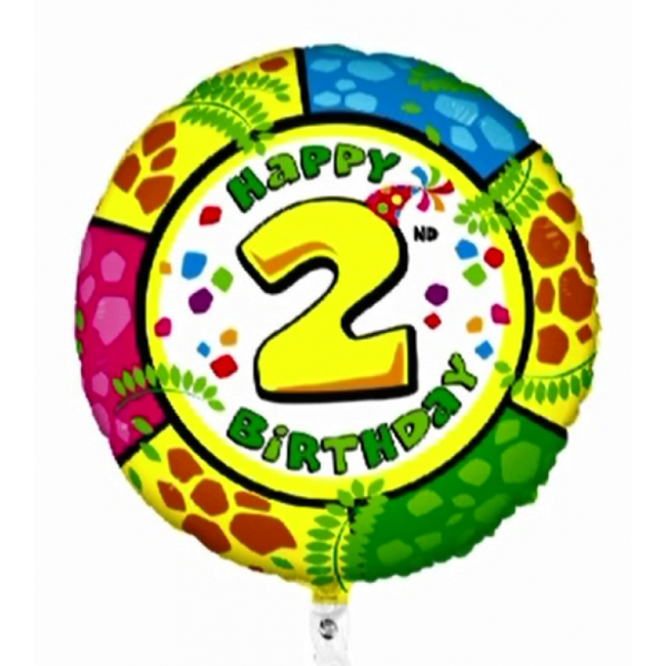 Folienballon - Motiv Zahl 2 Animaloons Giraffe - S - 45 cm / 0,02 m³