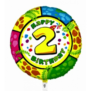Folienballon - Motiv Zahl 2 Animaloons Giraffe - S - 45...