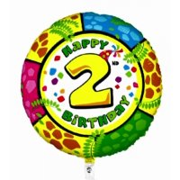 Folienballon - Motiv Zahl 2 Animaloons Giraffe - S - 45cm/0,02m³
