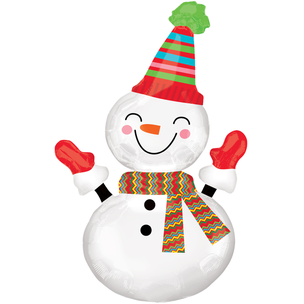 Folienballon - Figur Schneemann - XXL - 91 cm / 0,07 m&sup3;