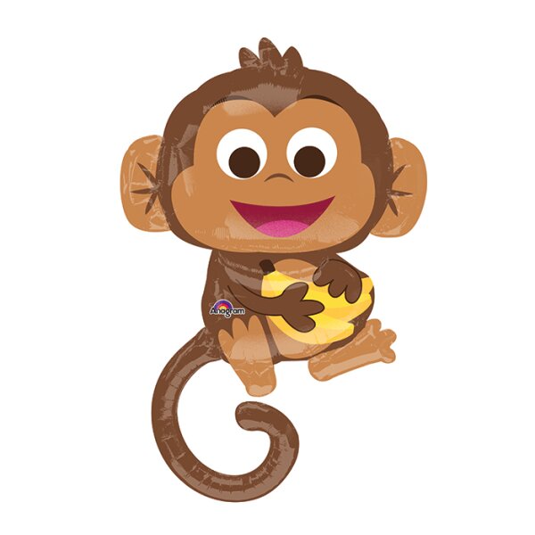 Folienballon - Figur Affe - XXL - 91 cm / 0,07 m³