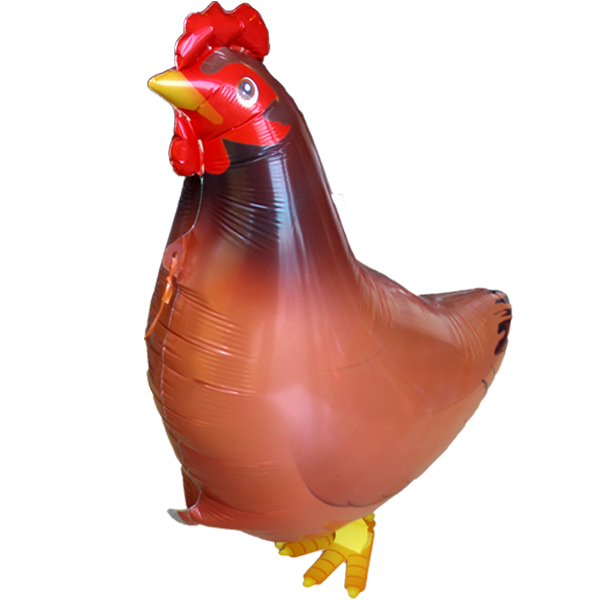 Folienballon - Airwalker Huhn braun - S - 50 cm / 0,03 cm