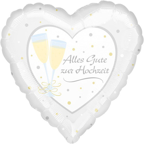 Folienballon - Motiv Alles Gute zur Hochzeit - S - 43 cm...