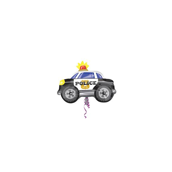 Folienballon - Figur Polizeiauto Schwarz - XL - 50 cm /...
