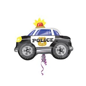 Folienballon - Figur Polizeiauto Schwarz - XL - 50 cm /...