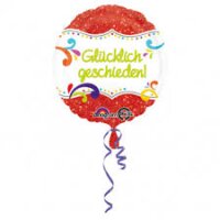 Folienballon - Motiv Gl&uuml;cklich geschieden - S - 45 cm / 0,02 m&sup3;
