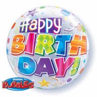 Ballon Single Bubble Happy Birthday Party Patterns