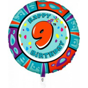 Folienballon - Motiv Zahl 9 Animaloons Gecko Rundballon -...