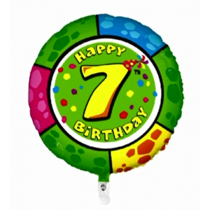 Folienballon - Motiv Zahl 7 Animaloons Krokodil Rundform...