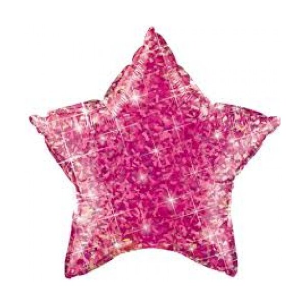 Folienballon - Stern Pink Hologramm - S - 50 cm / 0,02...