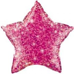Folienballon - Stern Pink Hologramm - S - 50 cm / 0,02...