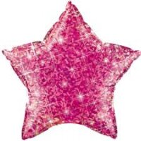 Folienballon - Stern Pink Hologramm - S - 50 cm / 0,02 m&sup3;