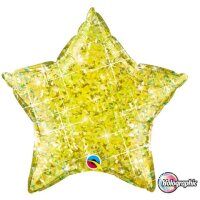 Folienballon - Stern Gelb Hologramm - S - 45 cm / 0,02 m³