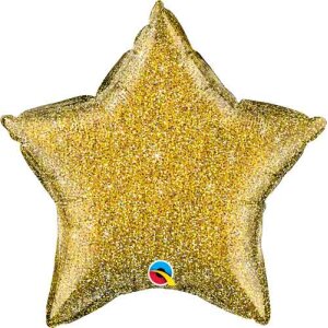 Ballon XS Stern Gold glitter