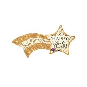 Folienballon - Figur Comet Happy New Year - XXL - 68 cm /...