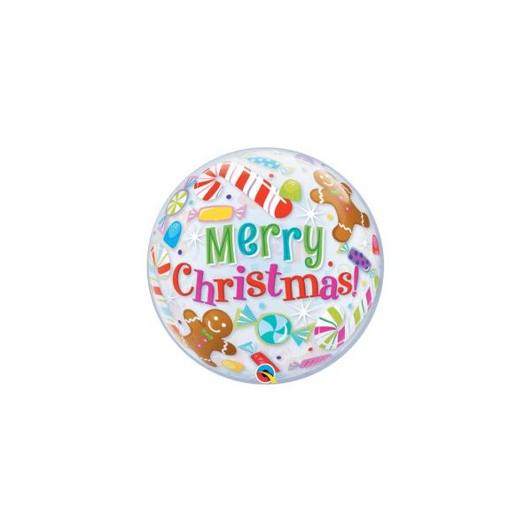 Single Bubble Ballon - Motiv Weihnachten Merry Christmas...