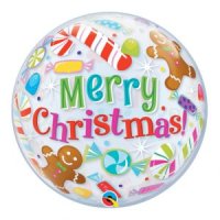 Ballon Weihnachten Merry Christmas  - XL/Stretchfolie/Single Bubble - 56cm/0,04m³