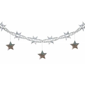 Girlande - Happy New Year schwarz silber Holografisch - 3 m