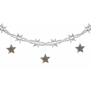 Girlande - Happy New Year schwarz silber Holografisch - 3 m