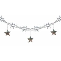 Girlande - Happy New Year schwarz silber Holografisch - 3 m