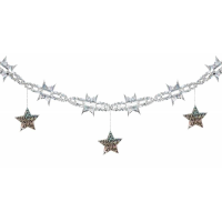 Girlande - Happy New Year schwarz silber Holografisch - 3 m