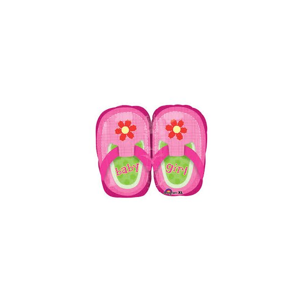 Folienballon - Figur Babyschuhe Rosa - XL - 55 cm / 0,02 m³