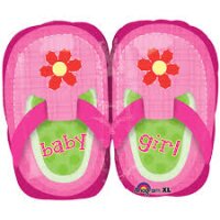 Folienballon - Figur Babyschuhe Rosa - XL - 55 cm / 0,02 m³