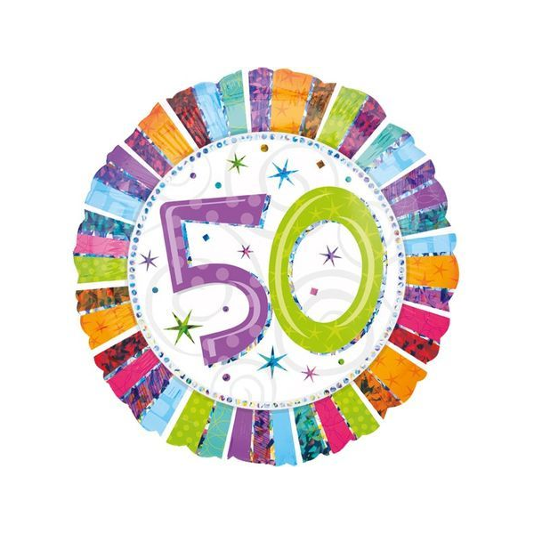Folienballon - Motiv Zahl 50 Strahlender Geburtstag - S -...