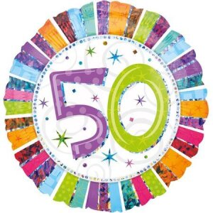 Folienballon - Motiv Zahl 50 Strahlender Geburtstag - S -...