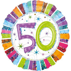 Folienballon - Motiv Zahl 50 Strahlender Geburtstag - S -...