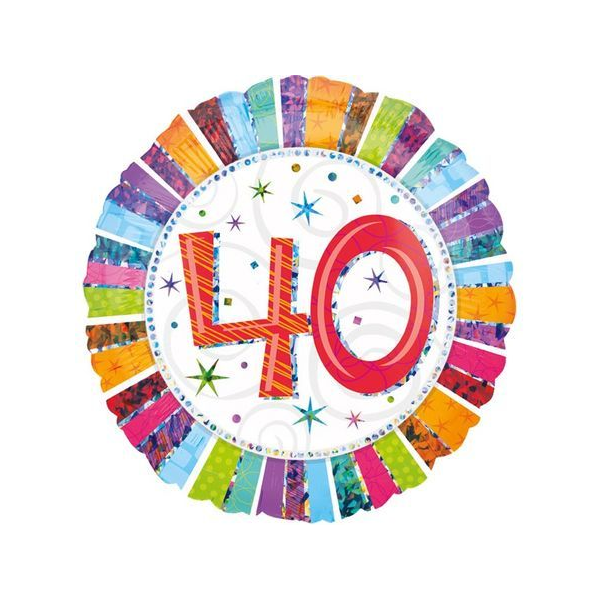 Folienballon - Motiv Zahl 40 Strahlender Geburtstag - S - 45 cm / 0,02 m³