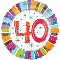 Folienballon - Motiv Zahl 40 Strahlender Geburtstag - S - 45 cm / 0,02 m³