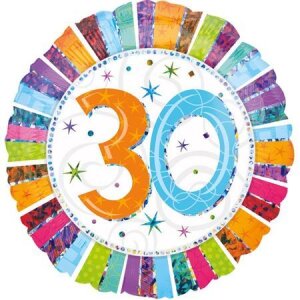 Folienballon - Motiv Zahl 30 Strahlender Geburtstag - S -...