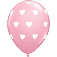 Motivballon Herzen Rosa/Weiß